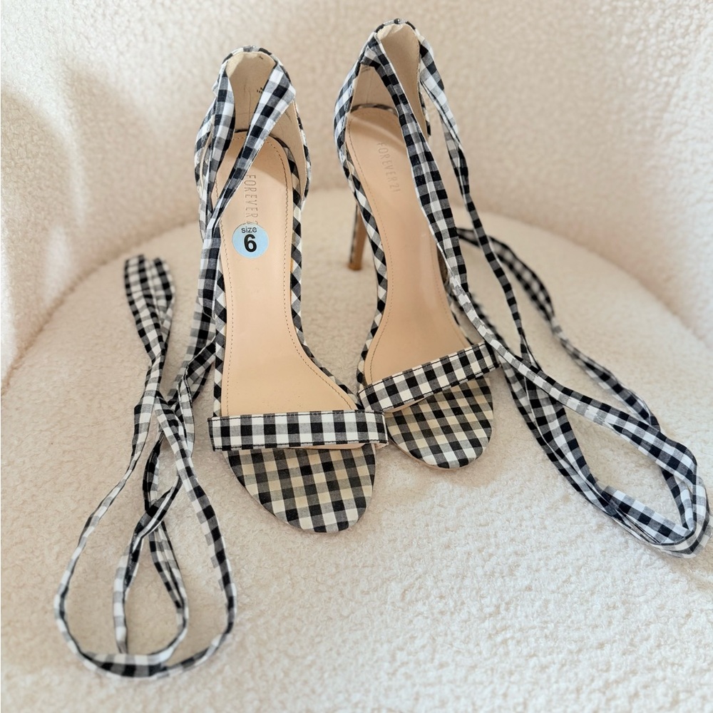 Forever 21 Black and White Checkered Heels